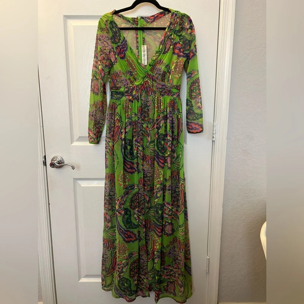 1970S Robert David Morton Poly/Nylon Jersey Dress sz 8